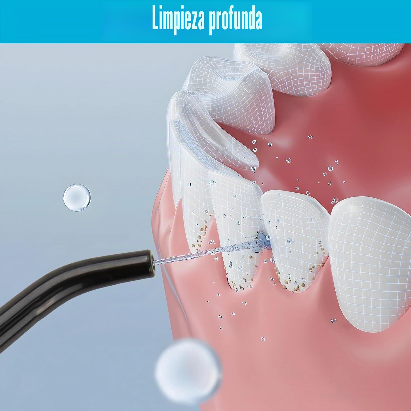 Paquete de 6 puntas de repuesto para irrigador bucal Hangsun, Nicwell, COSLUS, Mospro, Zerhunt, chorro de riego oral ABS negro con sellado de goma a prueba de fugas