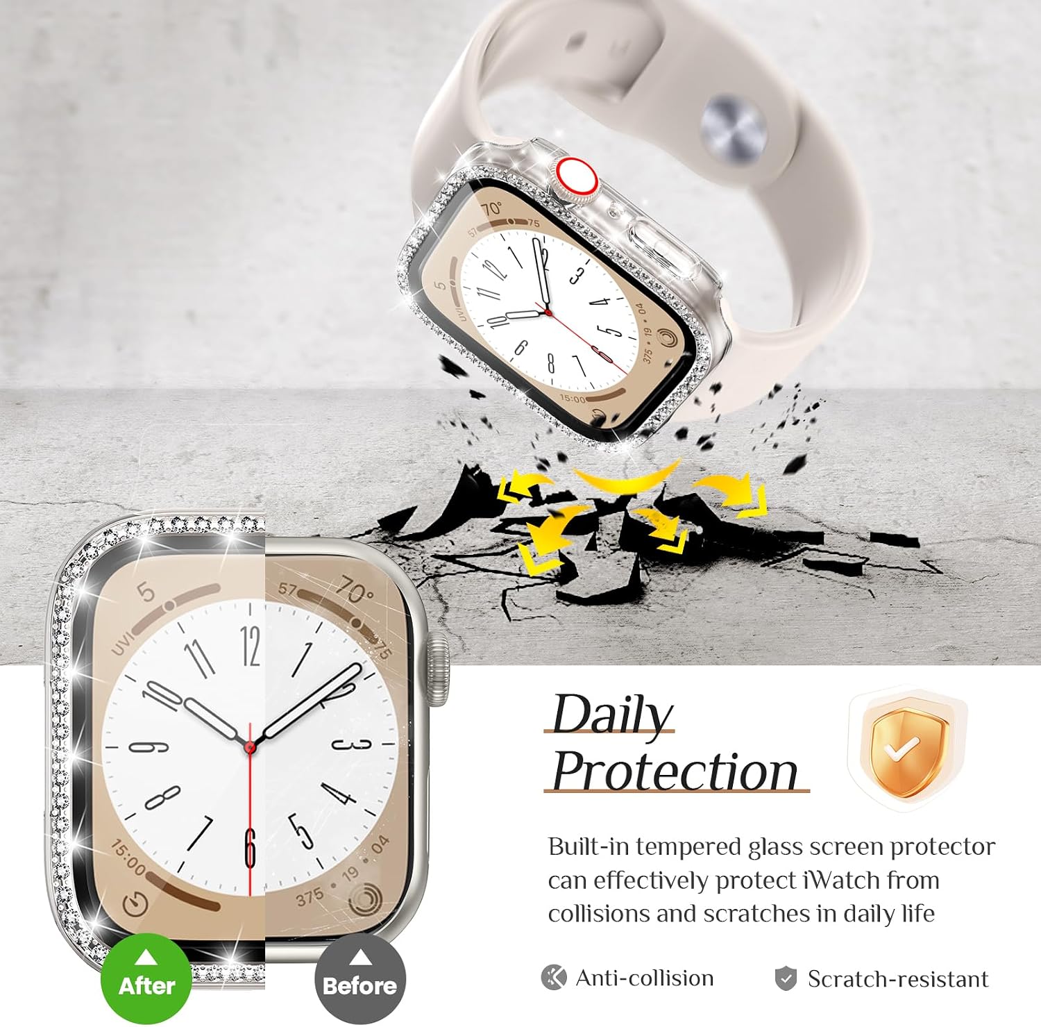  2-Pack Bling Case with Screen Protector for Apple Watch 40mm thumbnail