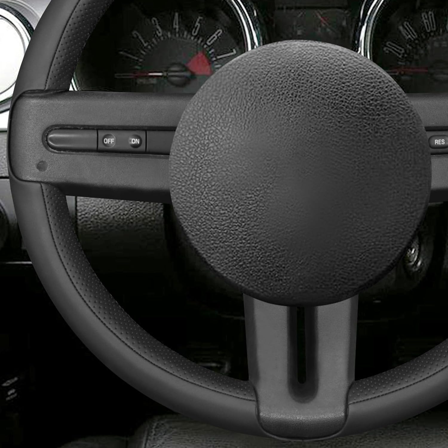 MEWANT Hand Stitched Car Steering Wheel Cover Wrap for Ford Mustang 2005-2012 Car Steering Wheel Accessories for Ford Mustang