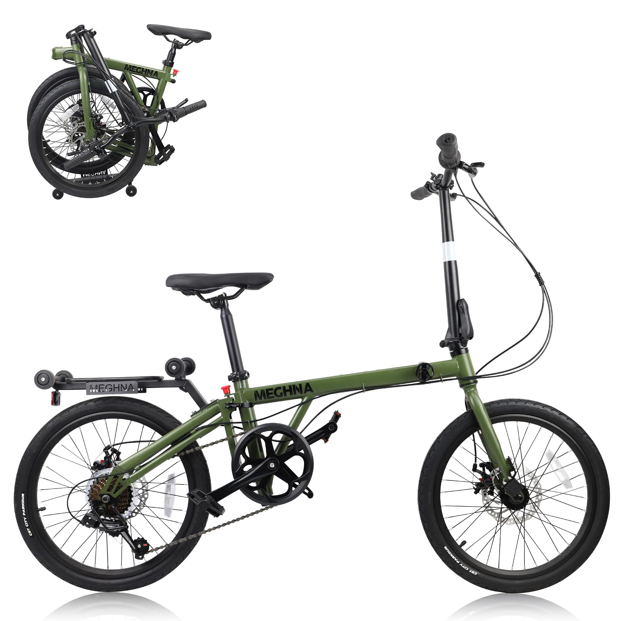 MAKELEN 7-Speed Folding Bike, 20