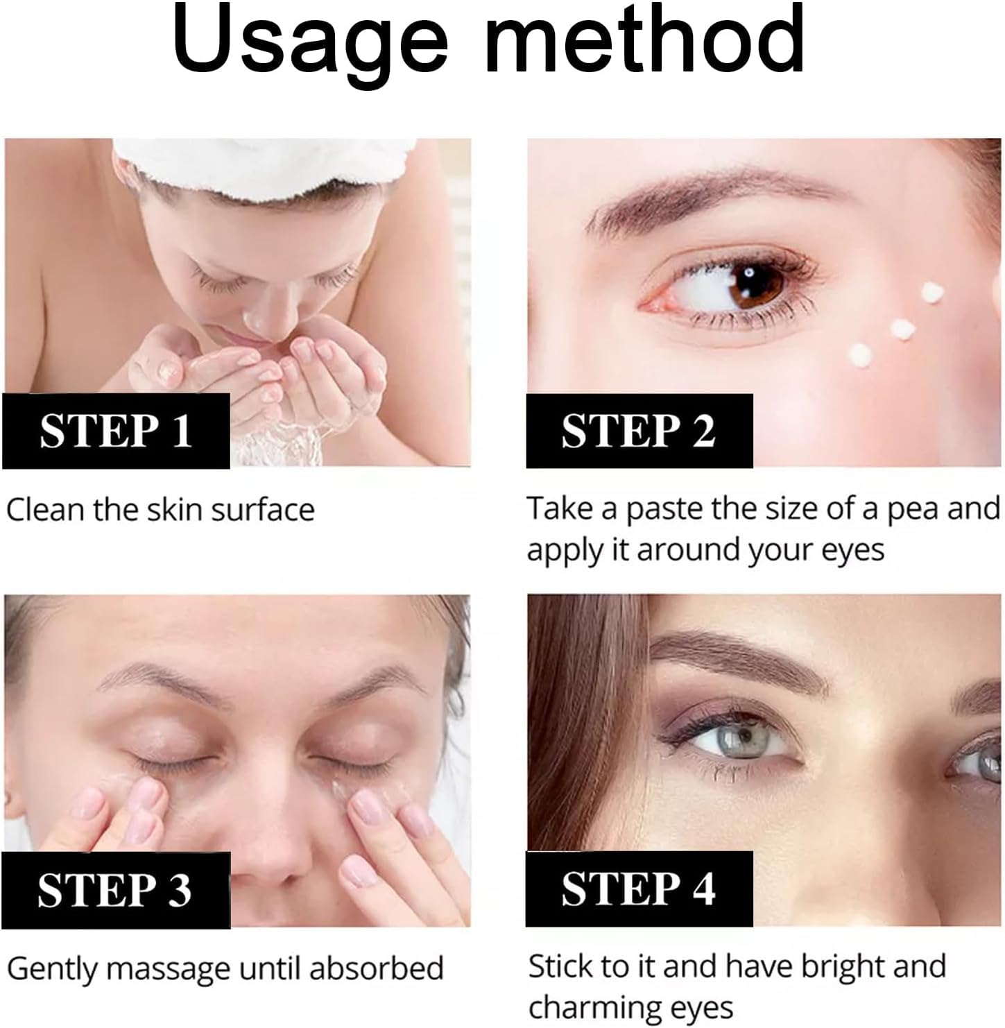 Instant Firm Eye Tightener, 2pcs Soin Contour des Yeux Anti-Rides Fermeté, Creme Anti Cernes et Rides et Anti Poches Sous les Yeux, Creme Contour Des Yeux
