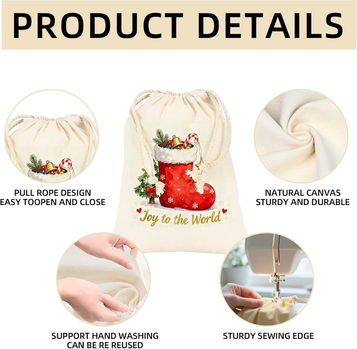 OKBA 12 Pack Cotton Muslin Drawstring Bags – Reusable Cloth Bags for Storage, Produce & Bread Storage, Gift Packaging, DIY Crafts, Eco-Friendly & Lightweight (10x12 inch) - Image 4