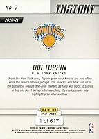 Vista 2 de 2020-21 Panini Instant Basketball #7 Obi Toppin Rookie Card Knicks - Only 617 made