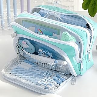 Estuche para lápices, Organizador de Almacenamiento para Escritorio, Suministros de Oficina, Color Verde