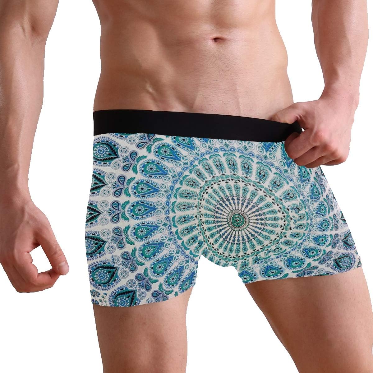 CAPTAIN VIKINGS Men's Underwear Premium Men's Boxer Briefs Beautiful Shark Blue for Father，Brother，Boyfriend Gifts: Clothing, Shoes & Jewelry