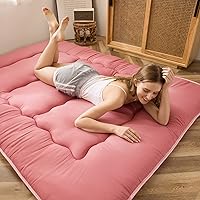 Vista 194 de Colchón futón japonés de piso gris constelación, de piso tatami, portátil, para acampar, para niños, sofá cama plegable enrollable con protector