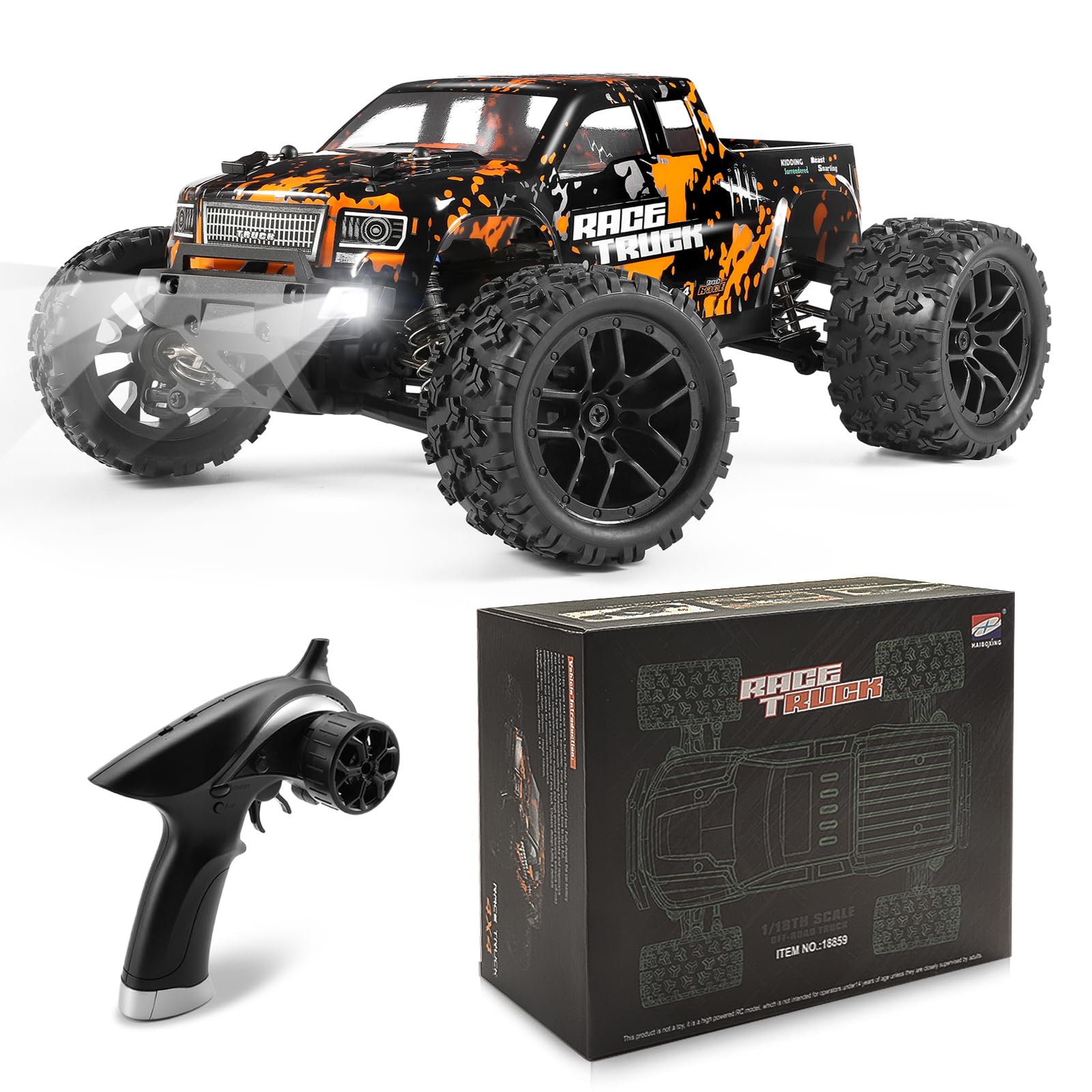 HAIBOXING 18859 1:18 Scale RC Monster Truck 36km/h Speed, 4X4 Off Road Cars