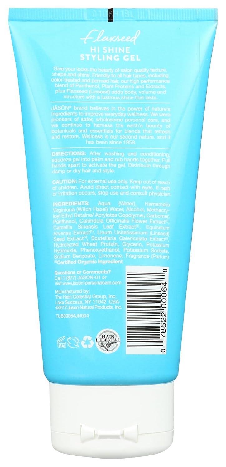 Jason Styling Gel, Flaxseed Hi Shine, 6 Oz