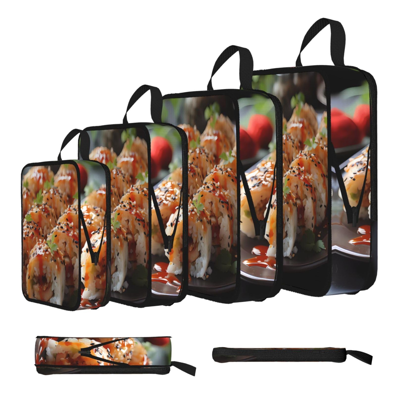Fresh and tantalizing sushi Compression Packing Cubes 4 Piece Set