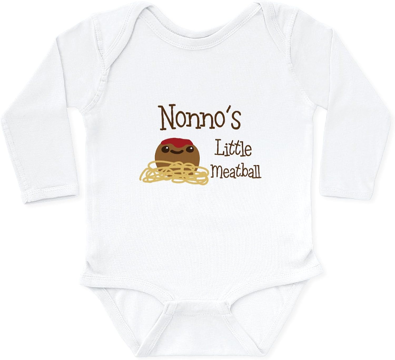 CafePress Nonno's Little Meatball Body Suit Cute Long Sleeve Infant Baby Bodysuit Romper