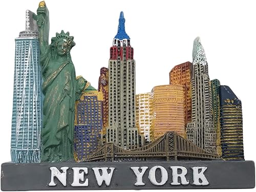 Imán de nevera 3D de Nueva York de Estados Unidos, recuerdos de viaje turísticos, artesanías de resina hechas a mano, calcomanías magnéticas para