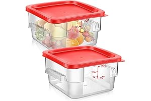 Suclain 2 Pieces Square Commercial Food Storage Containers