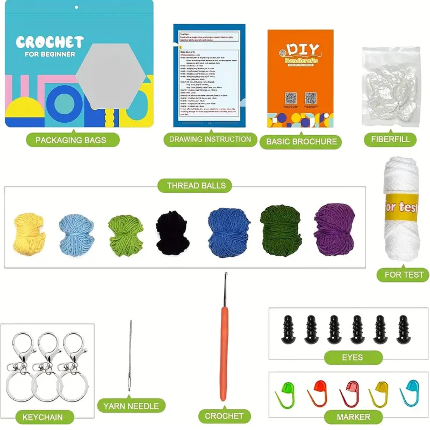 WYRVOX Crochet Kit for Beginners - Crochet & Knitting Kit for Adults & Kids, Learn to Crochet Animal Kits, Crocheting Supplies