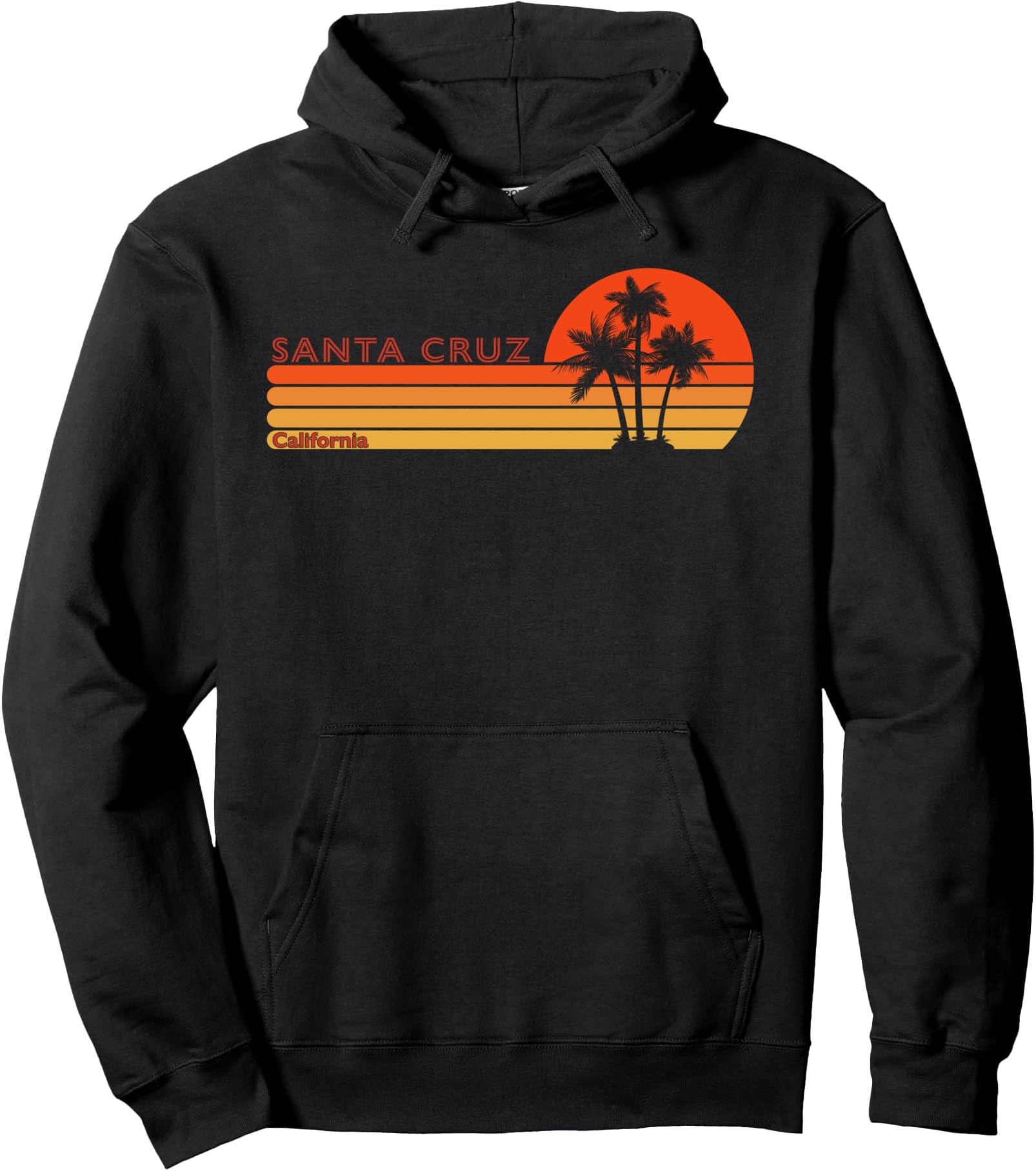 Santa Cruz California Retro Vintage Sunset Pullover Hoodie