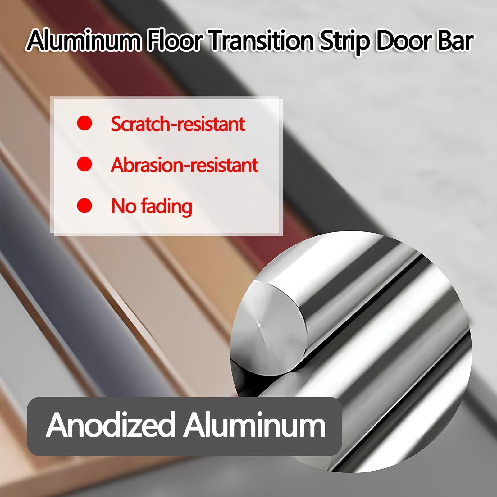 Ancho 60mm Tira De Umbral Perfil De Transición De Aluminio Para Suelos