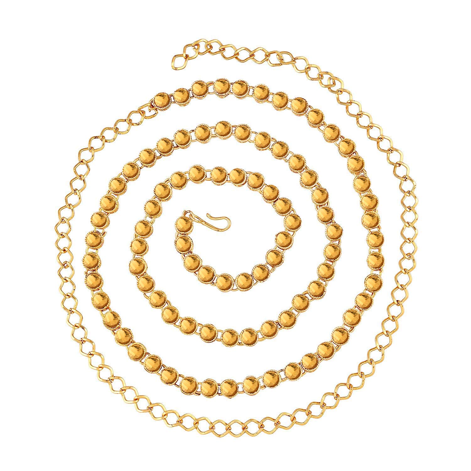 I Jewels 18K Gold Plated Traditional Ethnic Round Kundan Studded Adjustable Kamarband/Belly Chain/Kandora/Wait Belt For Women (B020FL) (B07SN2Z6XN) Amazon Price History, Amazon Price Tracker