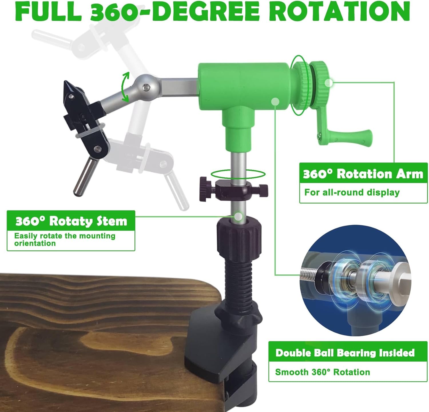 Riverruns II Generation Rotary Fly Tying Vise 360 Degree Rotation Ultra Light Rotary Fly Vise