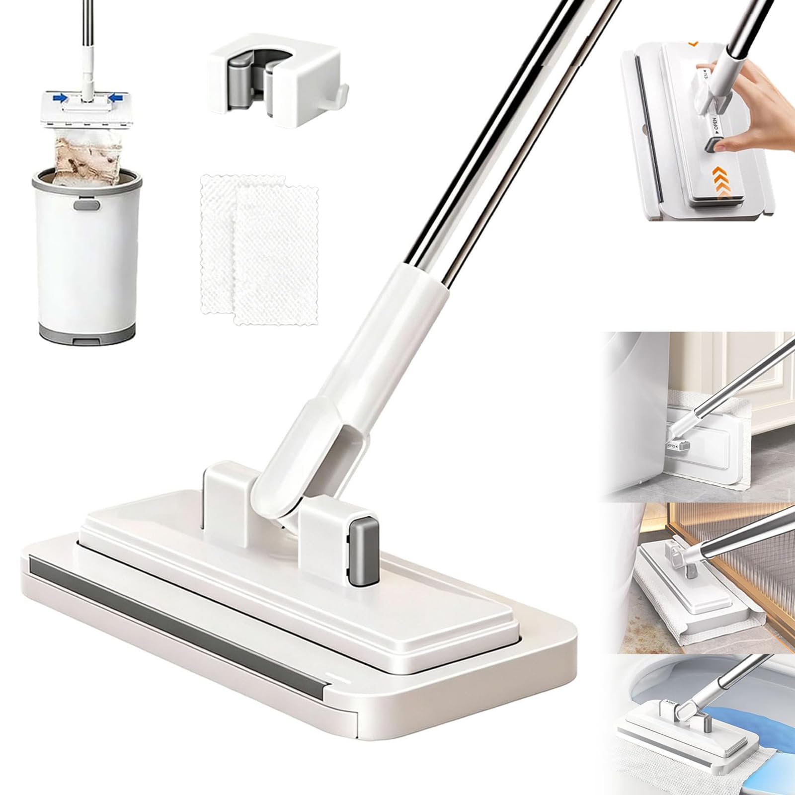 Balai-serpillère à clip universel pour réutiliser vos chiffons et laver tous les types de sol