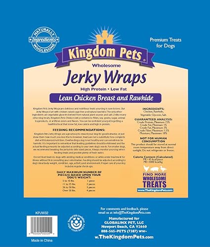 Envolturas de carne seca de pollo y cuero crudo sin relleno, golosinas prémium para perros (32 onzas) disponible en Yaxa Colombia