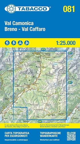 Val Camonica. Breno. Val Caffaro. Carta topografica in scala 1:25.000. Ediz. italiana, inglese, francese e tedesca: 81