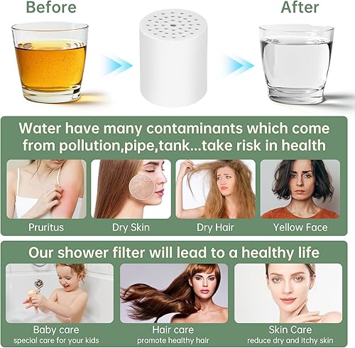 Miniatura 3 de Cartucho de repuesto universal para filtro de ducha, paquete de 9 filtros de cabezal de ducha de 20 etapas para agua dura, presurización