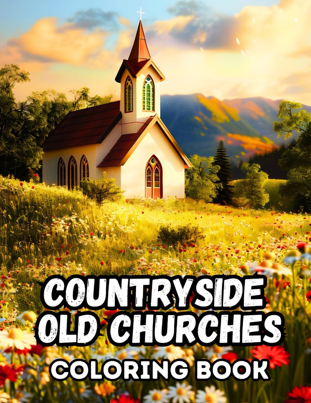 Countryside Old Churches Coloring Book: 50 Illustrations to Coloring for Kids and Adults of Peaceful Sanctuary Architecture, , Country Quiet Chapel ... Carlison – Coloring Books for Everyone)