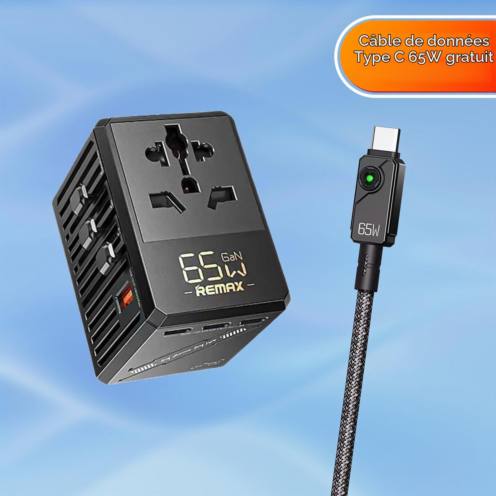 LERON LERON Chargeur USB C 65W, Adaptateur Voyage Universel avec 4 Ports Type C, Prise UK US UE Australie, Charge Rapide Samsung, Certifié CE ROHS FCC, Compatible Mondiale