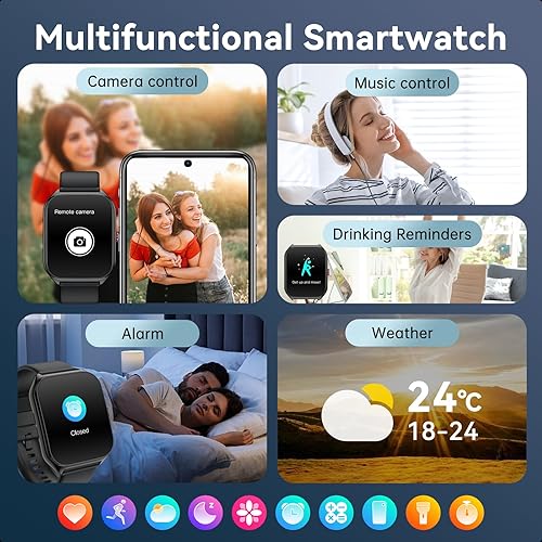 Miniatura 8 de Reloj inteligente para hombres y mujeres, IP68 impermeable rastreador de fitness, más de 100 modos deportivos, monitor de frecuencia cardíaca y