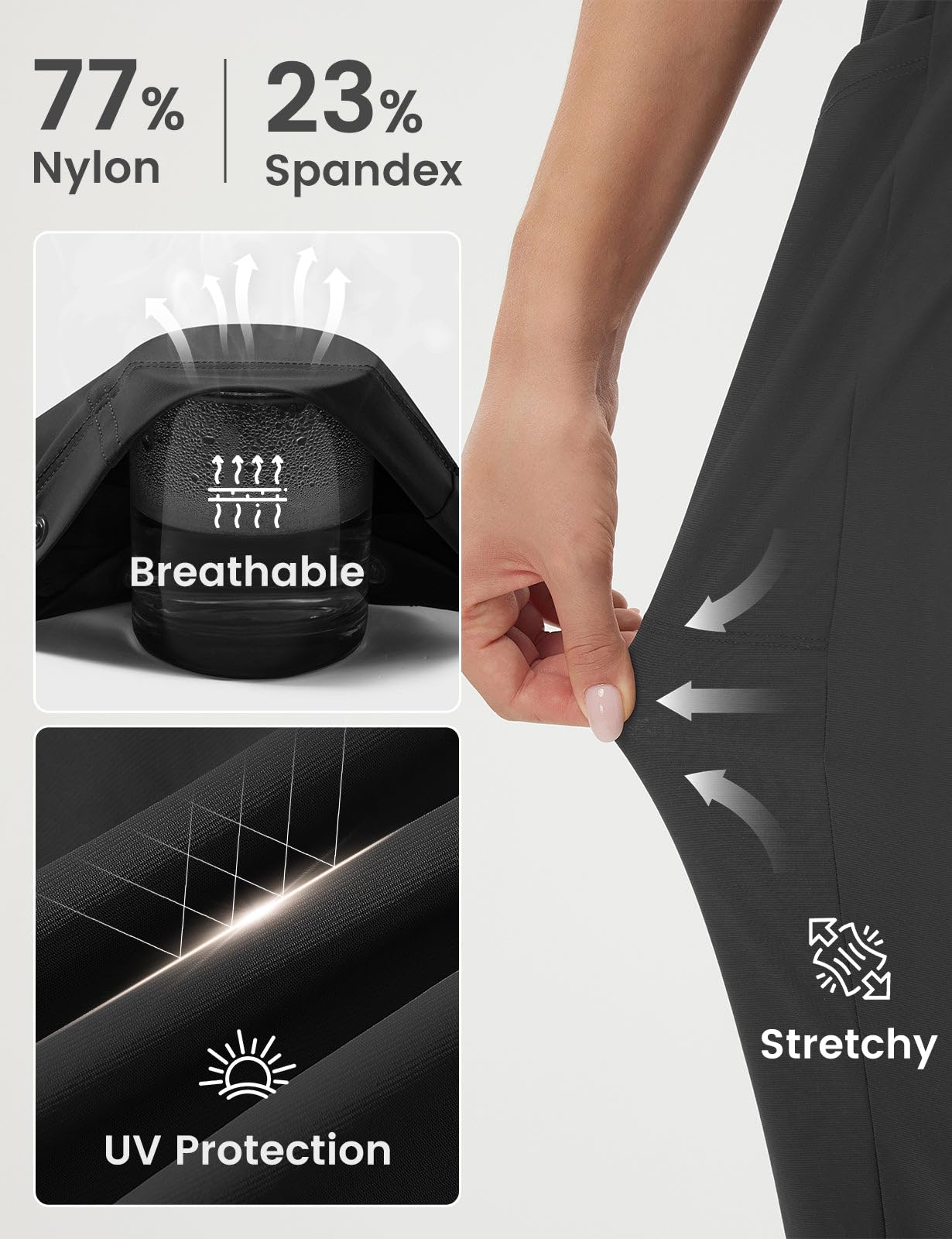 baleaf Randonnée Pantalon De Travail Femme, Été Marche Trekking Pant avec Plusieurs Poches