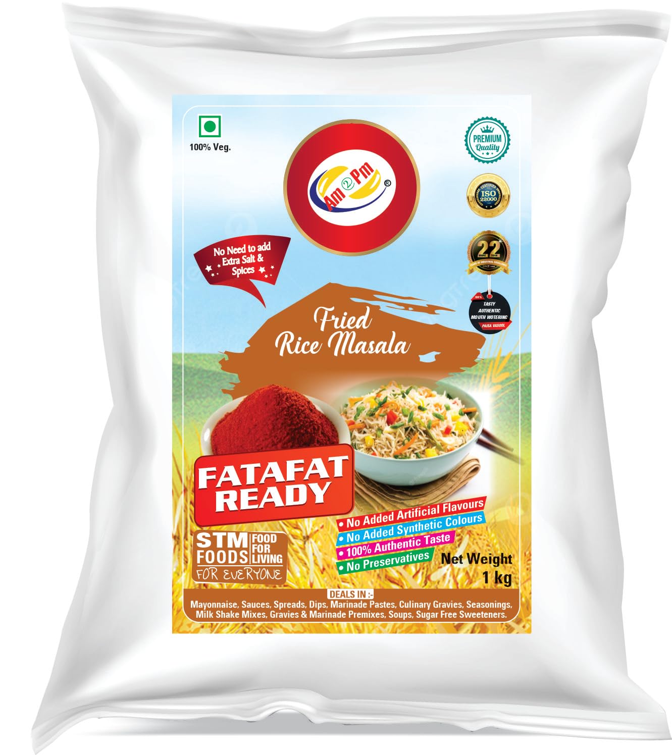 Am 2 Pm - Fried Rice Masala - 1 kg | Schezwan Fried Rice Masala Powder | Fried Rice Mix | Fried rice masala powder | Fried Rice Seasoning Masala (No Need To Add Even Slat in Your Dish) (B0CBWZJNLQ) Amazon Price History, Amazon Price Tracker