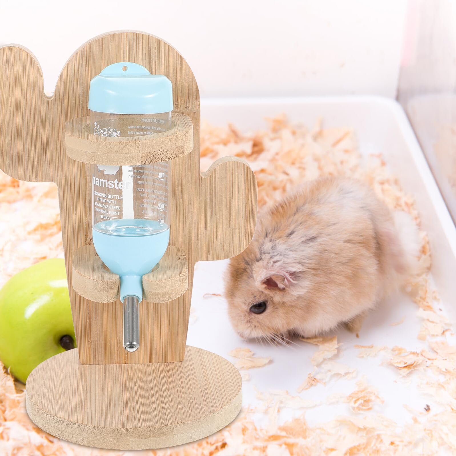 SHINEOFI Biberon pour Rongeurs Transparent Distributeur Eau Automatique pour Chinchilla et Petits Animaux avec Support Vertical Facile à Utiliser et Observer Le Niveau Couleur Aléatoire