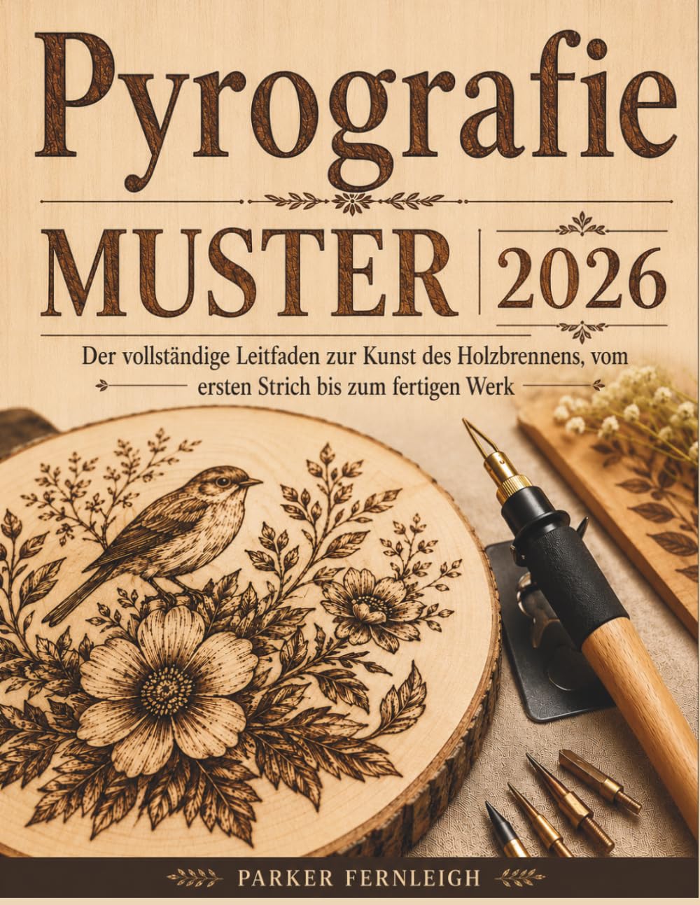 Pyrografie MUSTER: Der vollständige Leitfaden zur Kunst des Holzbrennens, vom ersten Strich bis zum fertigen Werk