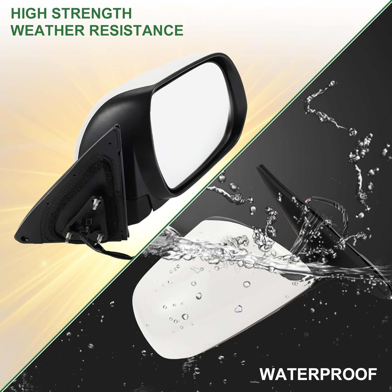 Motoforti Right Passenger Side Door Mirror Replacement Side View Mirror Assembly for Toyota Highlander 2008-2013 No.879100E082/8791048353/8791048351 White Power Mirror Adjustment