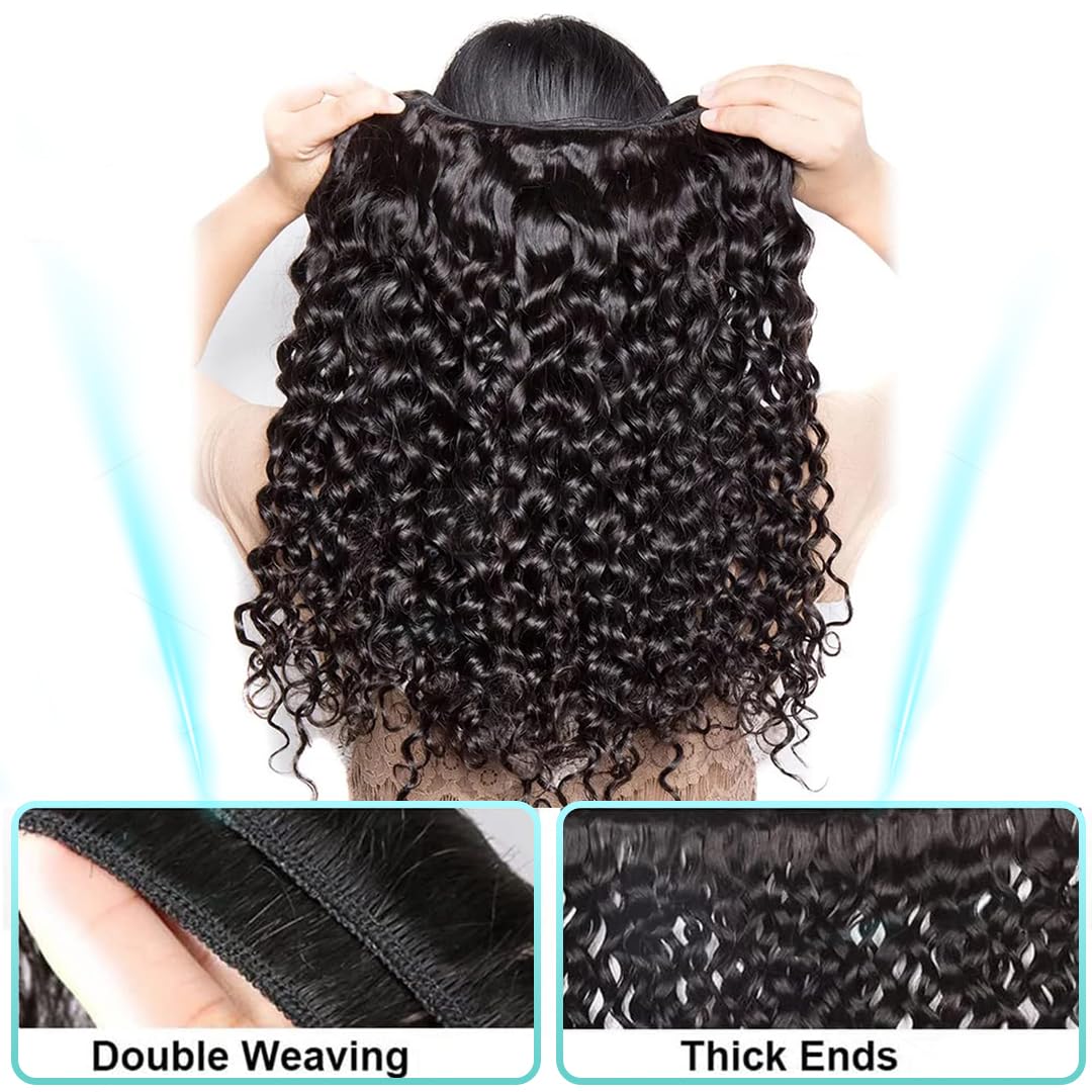 Water Wave Bundles Human Hair 20 22 24 Inch Curly Human Hair Bundles 3 Bundles 100% Unprocessed 12A Brazilian Virgin Hair Natural Color for Black Women - Image 3
