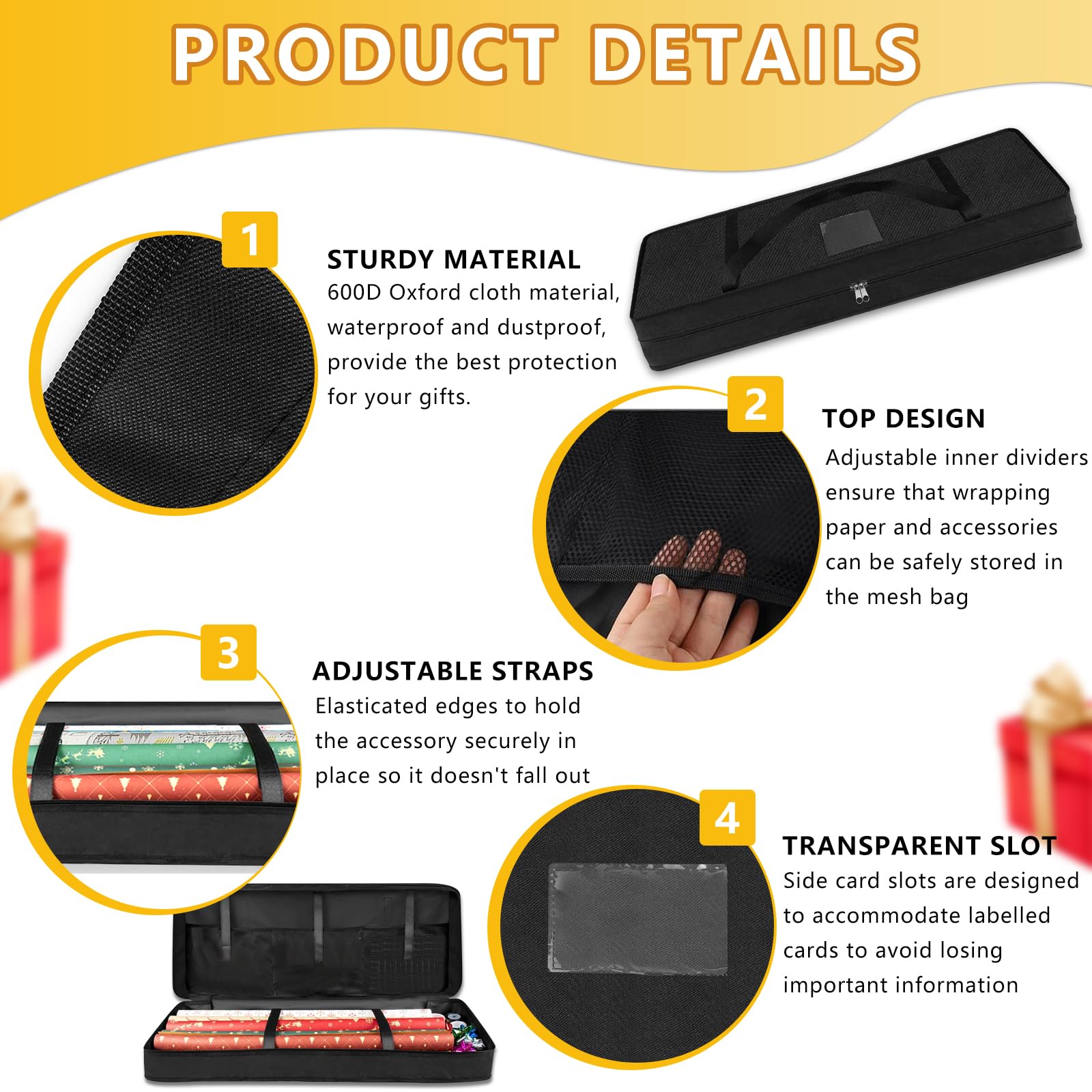 CHRI Geschenkpapier Organizer 82x34cm - Aufbewahrungstasche Für Geschenkpapier