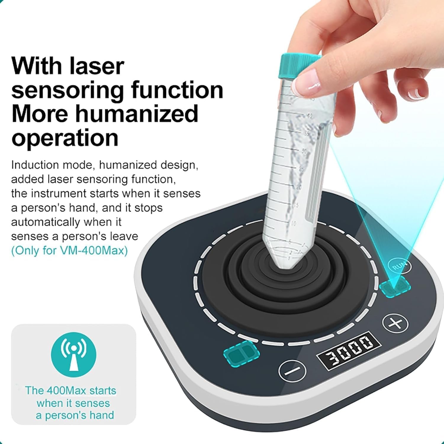 Vortex - Mezclador de líquidos mini agitador con pantalla LED, velocidad ideal para frascos, tubos y botellas, diseño ultrafino para un fácil almacenamiento