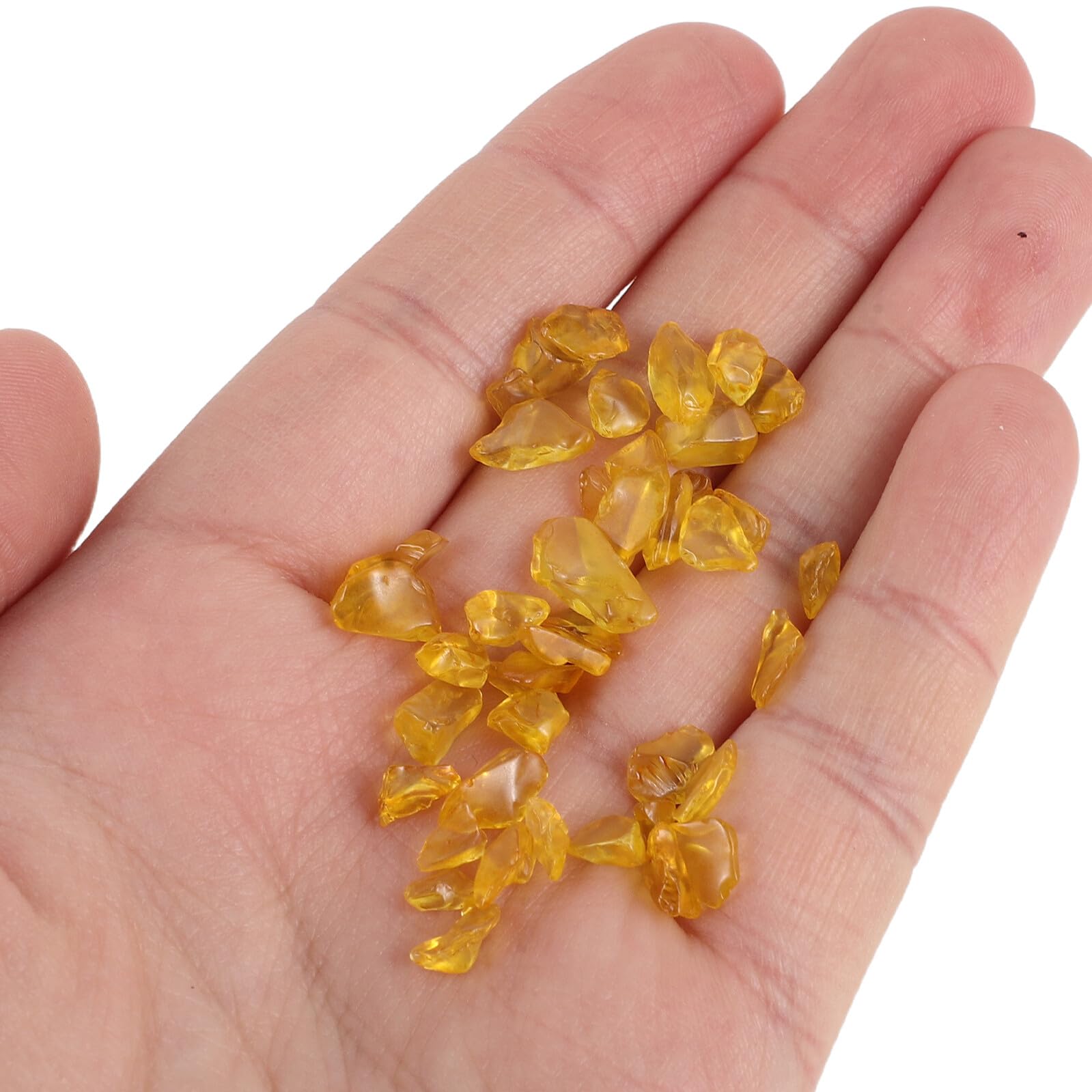 Gravier Décoratif Naturel 1000g pour Vase et Bonsaï, Pierres Cristallines Orange Irrégulière, Facile à Styliser pour Décoration Intérieure et Créations DIY