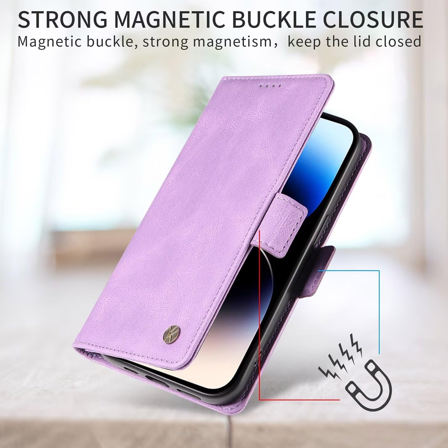 ILING Cover Portafoglio Per Motorola Moto G85 5G - Pelle PU Premium, Antiurto, RFID, Supporto, Blu
