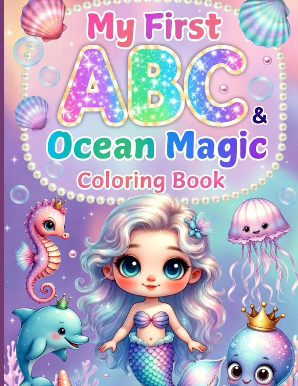 My First ABC Mermaid & Ocean Magic Coloring Book: 26 Magical Sea Creatures from A to Z | Bold Lines for Toddlers & Preschool Girls Ages 3-7: Dive into ... with Sparkly Mermaids & Cute Ocean Friends!