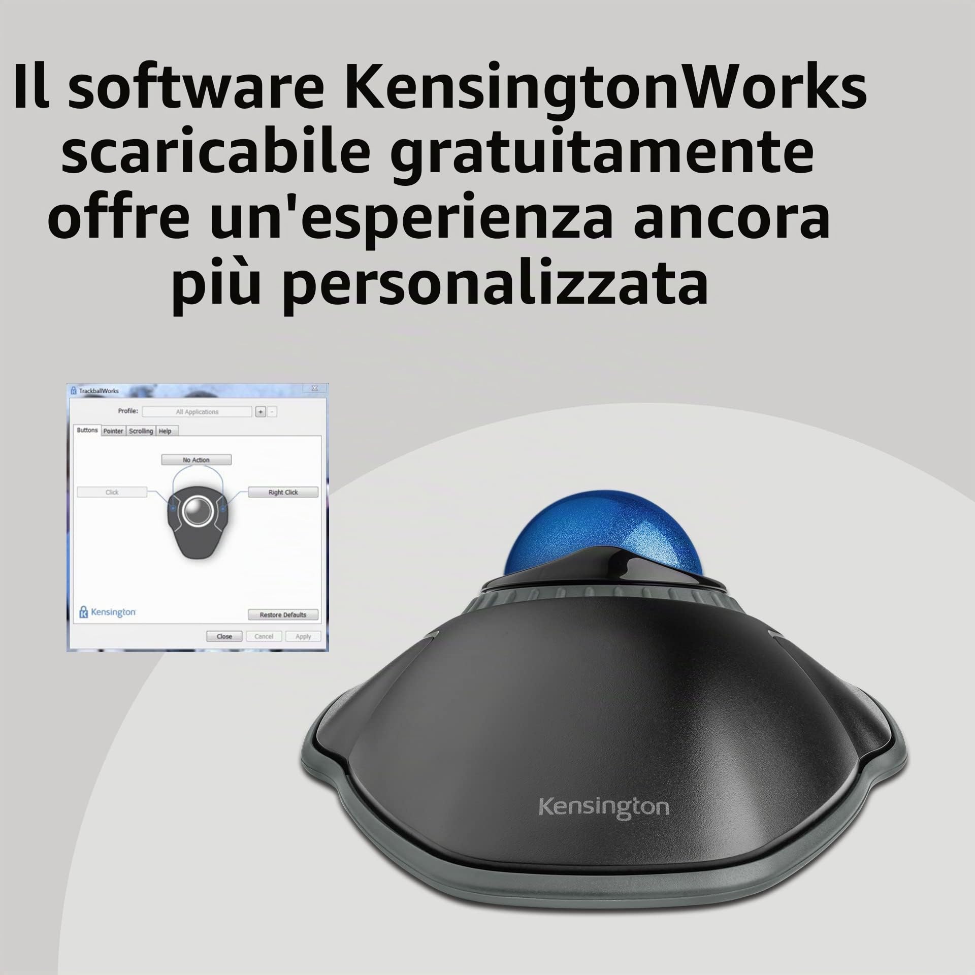 Kensington K72337US Mouse USB, Nero