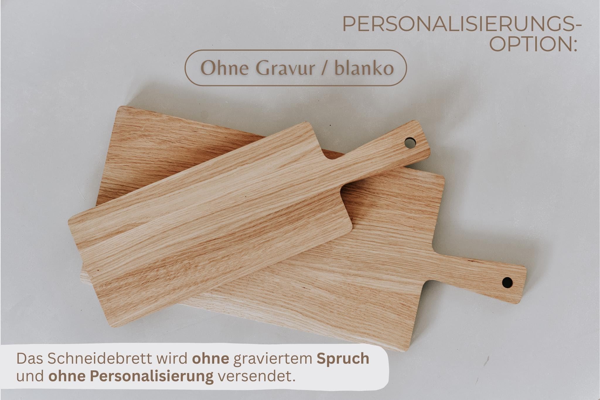 Schneidebrett Eiche mit Gravur personalisiert, 2 Größen