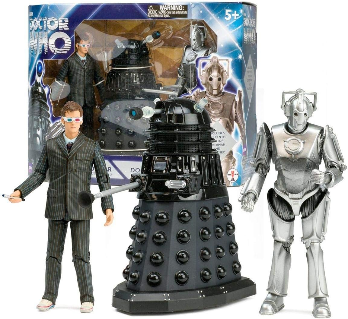 Underground Toys Doctor Who Doomsday Action Figure Box Set: 10th Dr, Dalek Sec, Cyberman