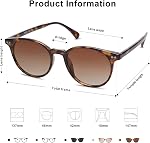 SOJOS Petite ronde Classic Polarized Lunettes de soleil pour femmes Style Vintage UV400 Lentille SJ2113