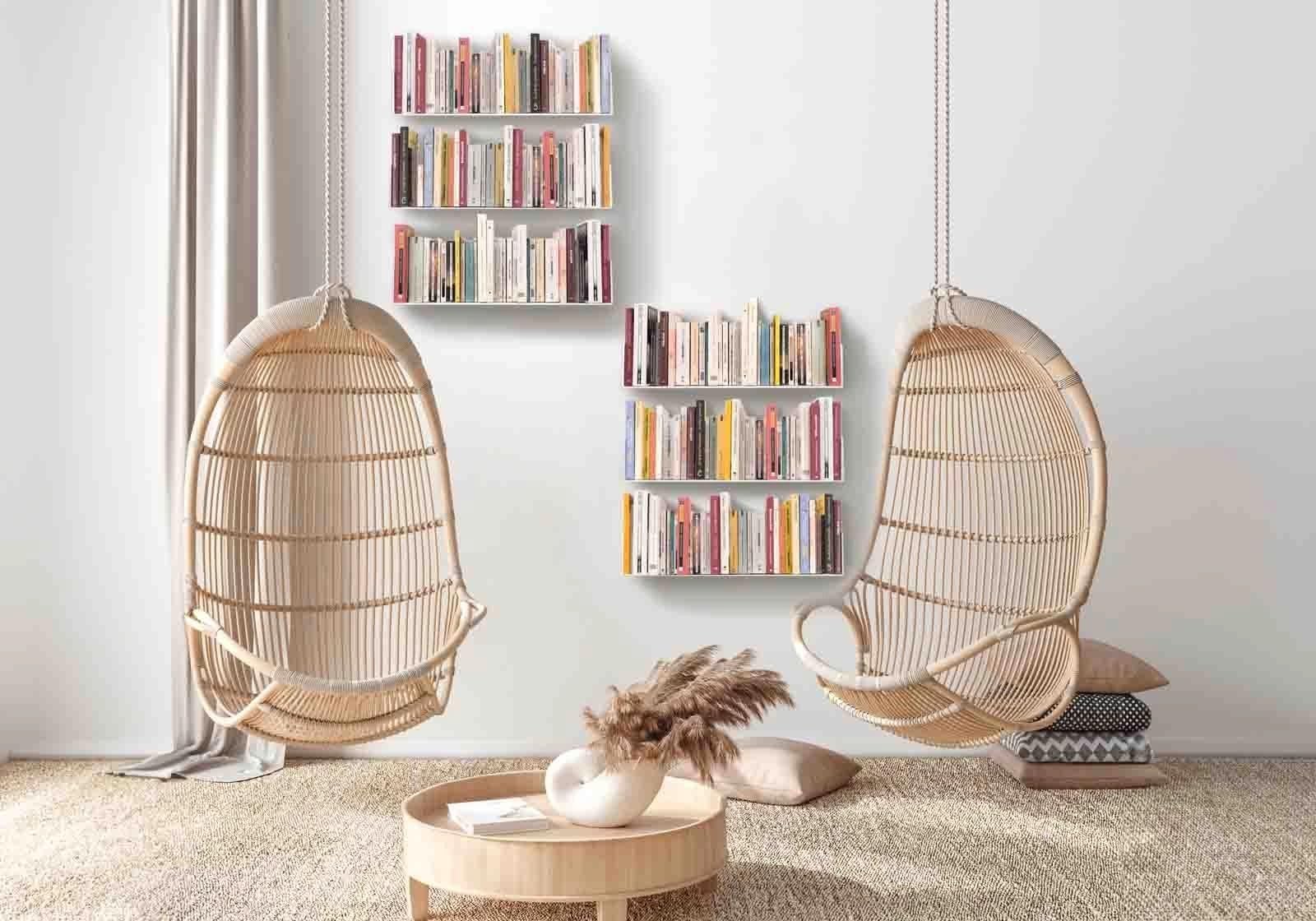 TEEbooks - 6 Estantes de Pared para Libros 60 cm | Estantería Invisible y Minimalista | Librería Flotante | Blanco | Made in Italy | Acero de Calidad | Fácil Fijación