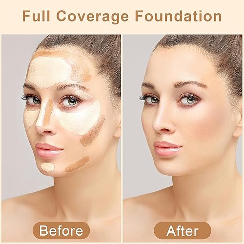 Miniatura 6 de Juego de base sedosa con brocha de maquillaje suave, fórmula transpirable, ligera, hidratante, base de cobertura completa para un maquillaje