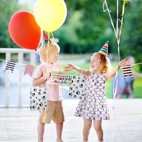 Miniatura 6 de Blulu 50 bolsas de regalo para cachorros y perros de 6.3 x 3.1 x 8.6 pulgadas, bolsa de regalo de pata de perro con asas de papel giratorio para