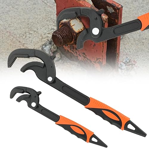 NYXOVA Llave ajustable multifunción, 2 llaves de tubo, llave de tubo de alta resistencia, rápida y multifunción, llave de tubo de agarre eléctrico