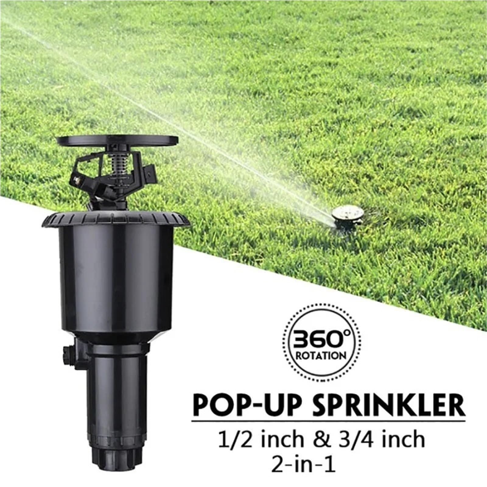 Irrigatore Da Giardino Con Testa Di Spruzzo Pop-up 1/2 Pollice E 3/4 Pollici Rotazione Automatica per il giardino