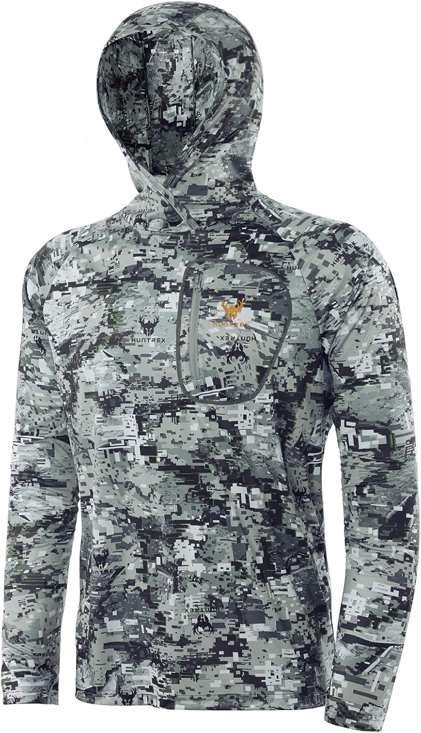 Men’s Lightweight Camo Hunting Hoodie Shirt – UPF 50+ Sun Protection, Quick-Dry, Breathable