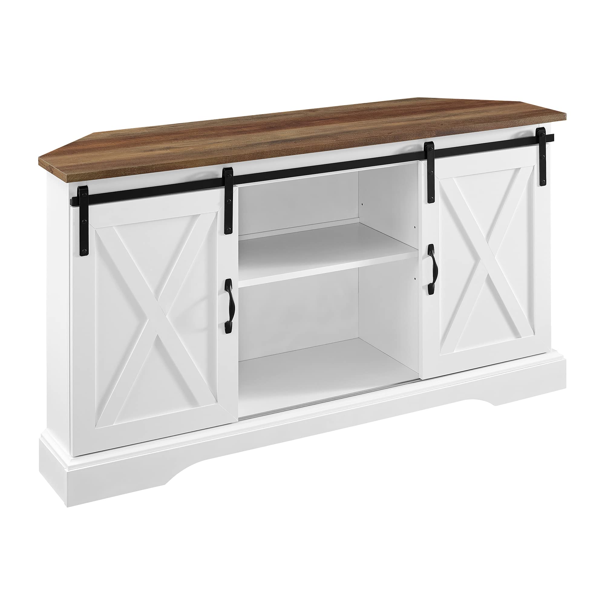 Walker Edison Everette Double Sliding X Barn Door TV Stand